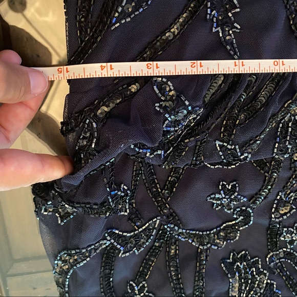 Aidan Mattox Navy Beaded Tulle Halter Dress NWT Size 6 - Picture 11 of 16